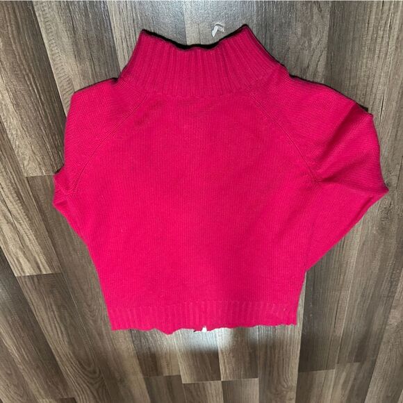 Lord & Taylor Fuchsia Zip-Up Cashmere Cardigan size S - Picture 4 of 8